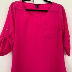 Forever 21 Bright Pink Textured Blouse